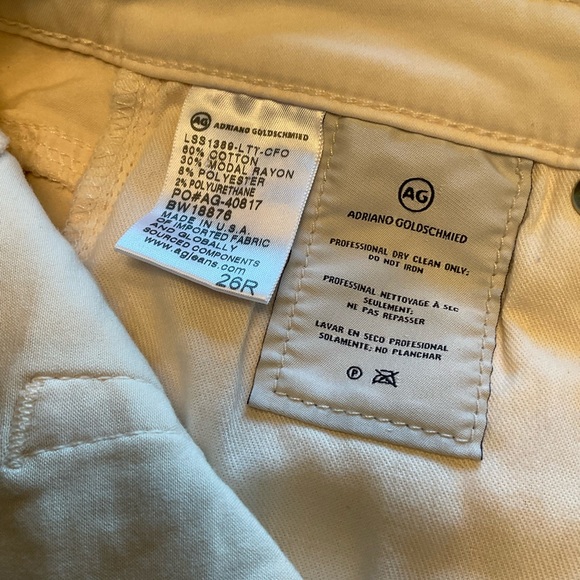 AG Adriano Goldschmied Jeans Beige 5-Pocket Skinny Fit w/ Stretch Sz 26R x 27.5” - Picture 8 of 15